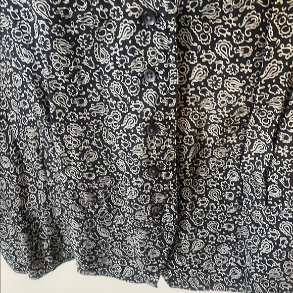 Madewell Black and White Relaxed Short Sleeve Cropped Blouse - Picture 3 of 5